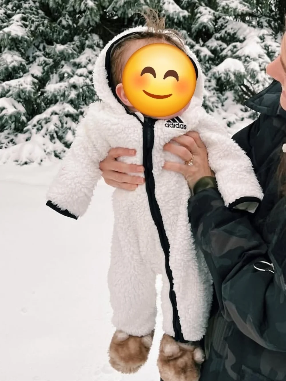 NWT Unisex Adidas Toddler Plush Sherpa Fleece Hooded Romper Jumpsuit 18M - Picture 13 of 13